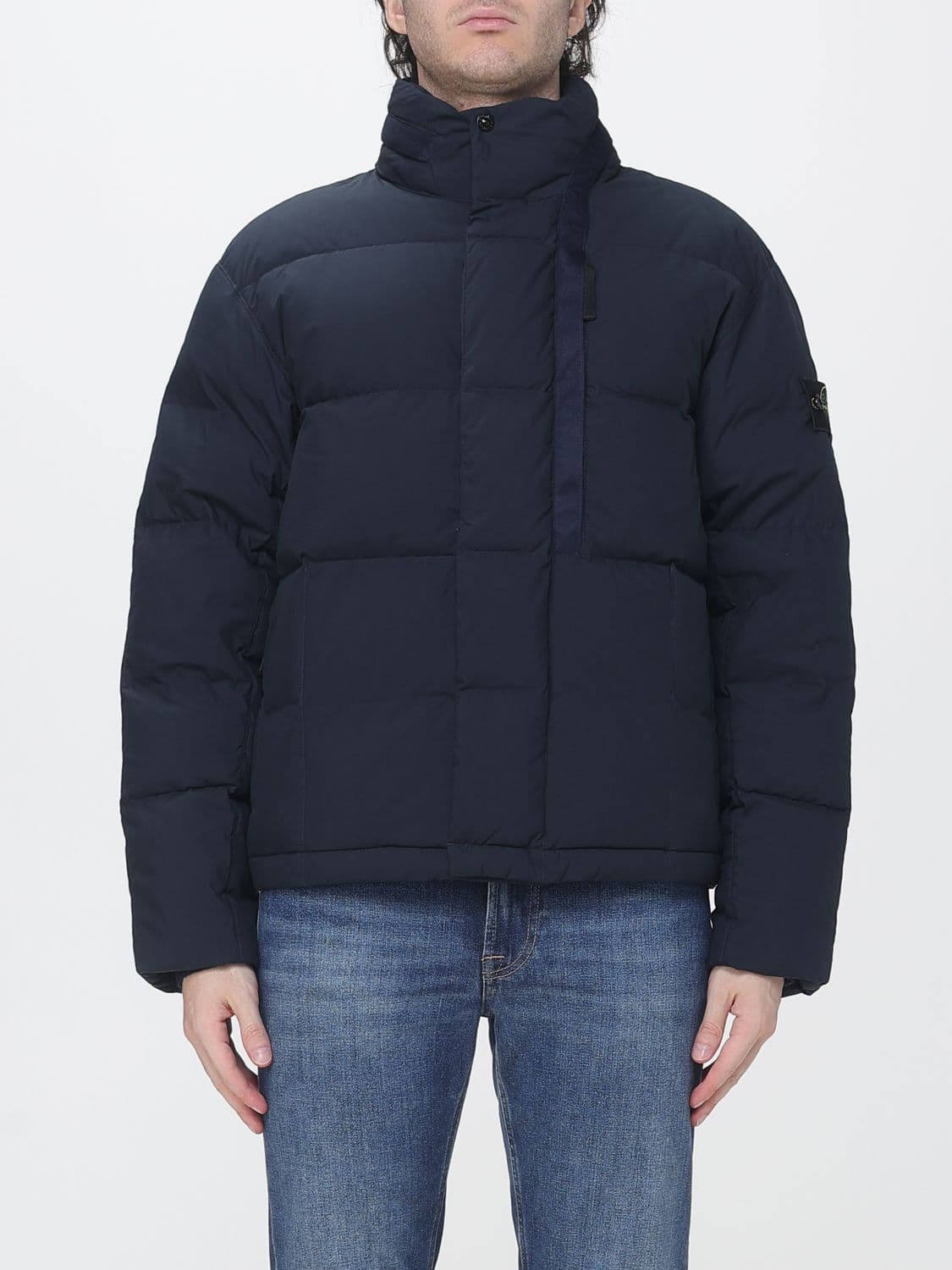Stone Island Hooded Padded Jacket in Recycled Nylon with Logo