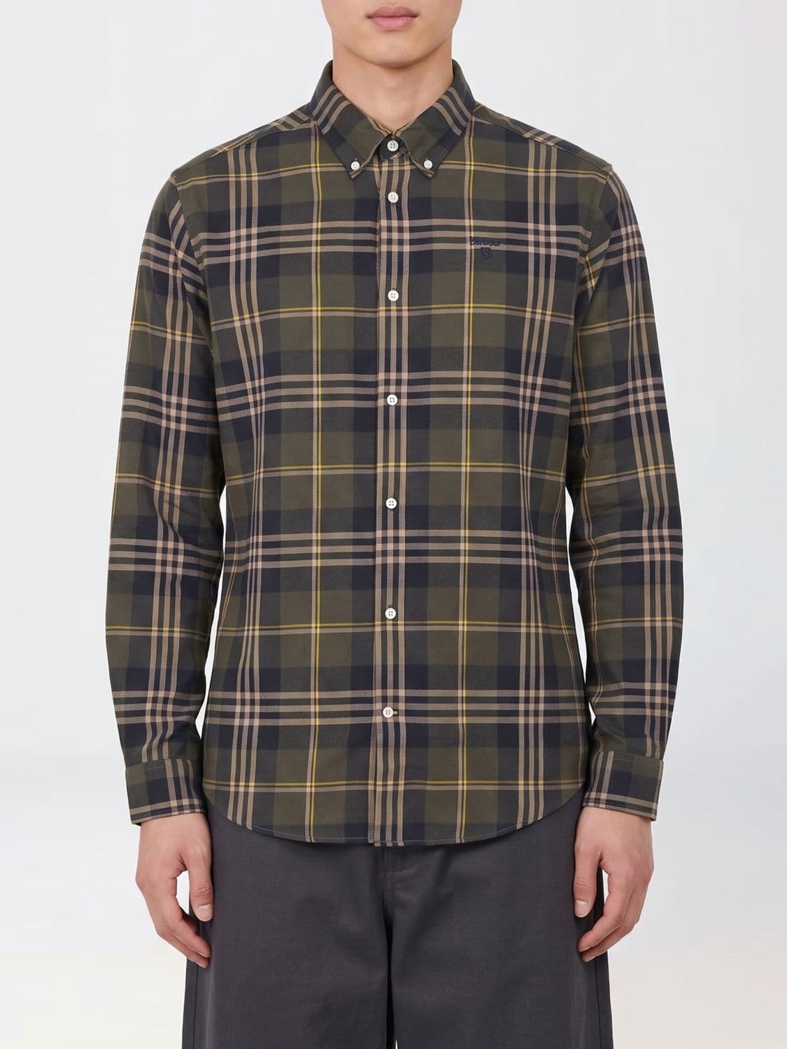Barbour Long-Sleeved Tartan Cotton Shirt with Button-Down Collar