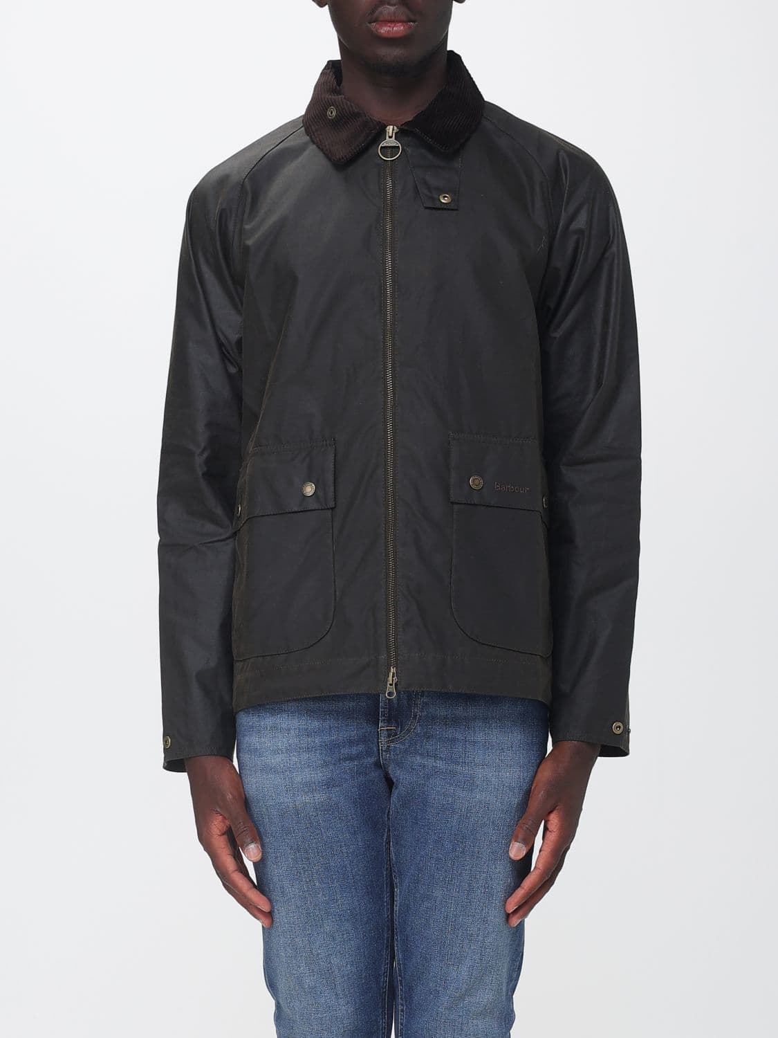 Barbour Bedale Waxed Cotton Jacket with Corduroy Collar