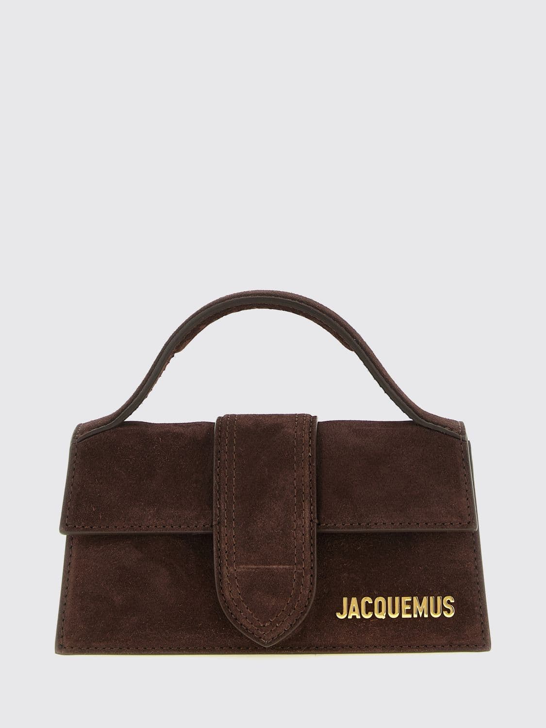 Jacquemus Bambino Suede Calfskin Handbag with Shoulder Strap