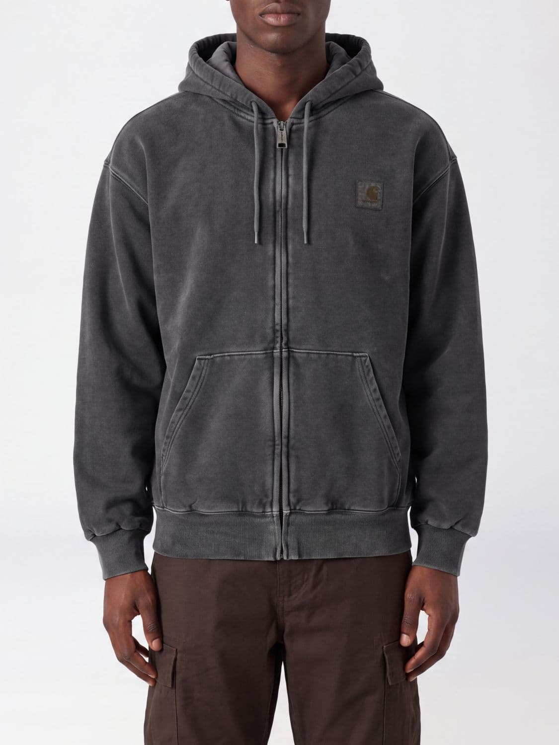 Carhartt Wip Cotton Zip-Up Hoodie with Dropped Shoulders