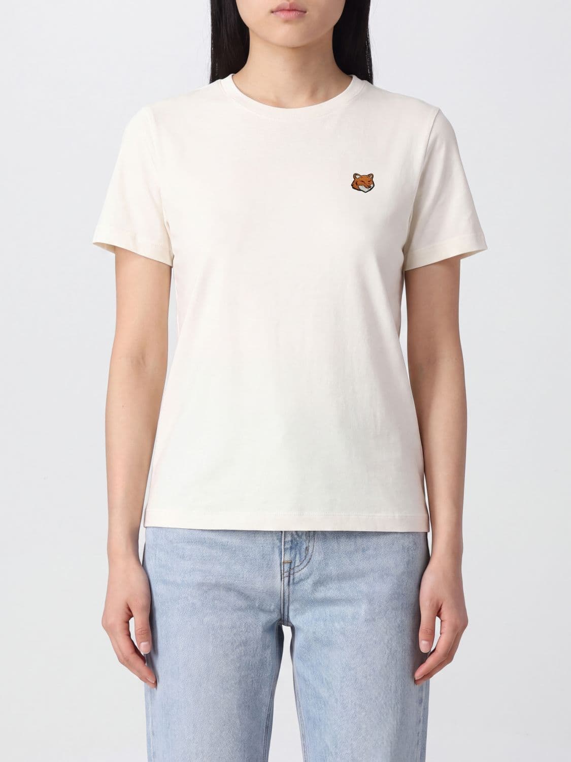 Maison Kitsuné Chillax Fox Logo Print Cotton T-shirt with Crew Neck