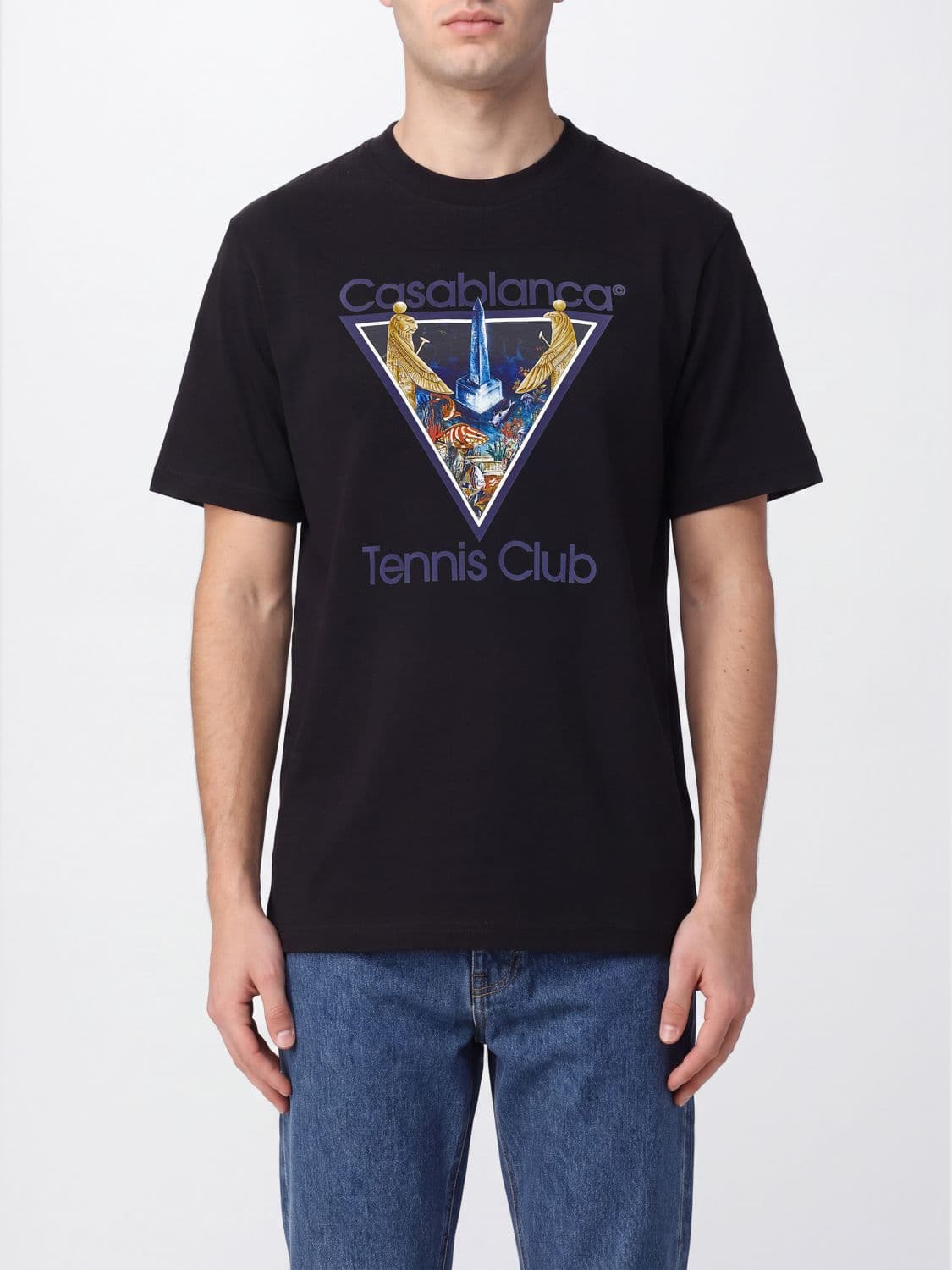 Casablanca Graphic Print Organic Cotton Crewneck T-shirt