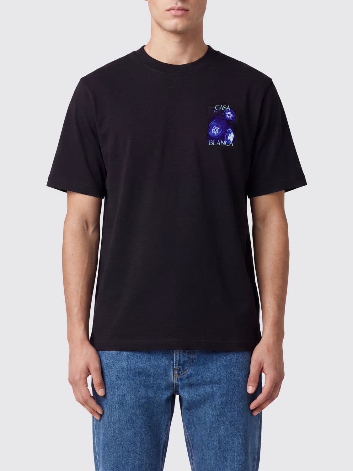 Casablanca Graphic Print Organic Cotton Crew-Neck T-Shirt