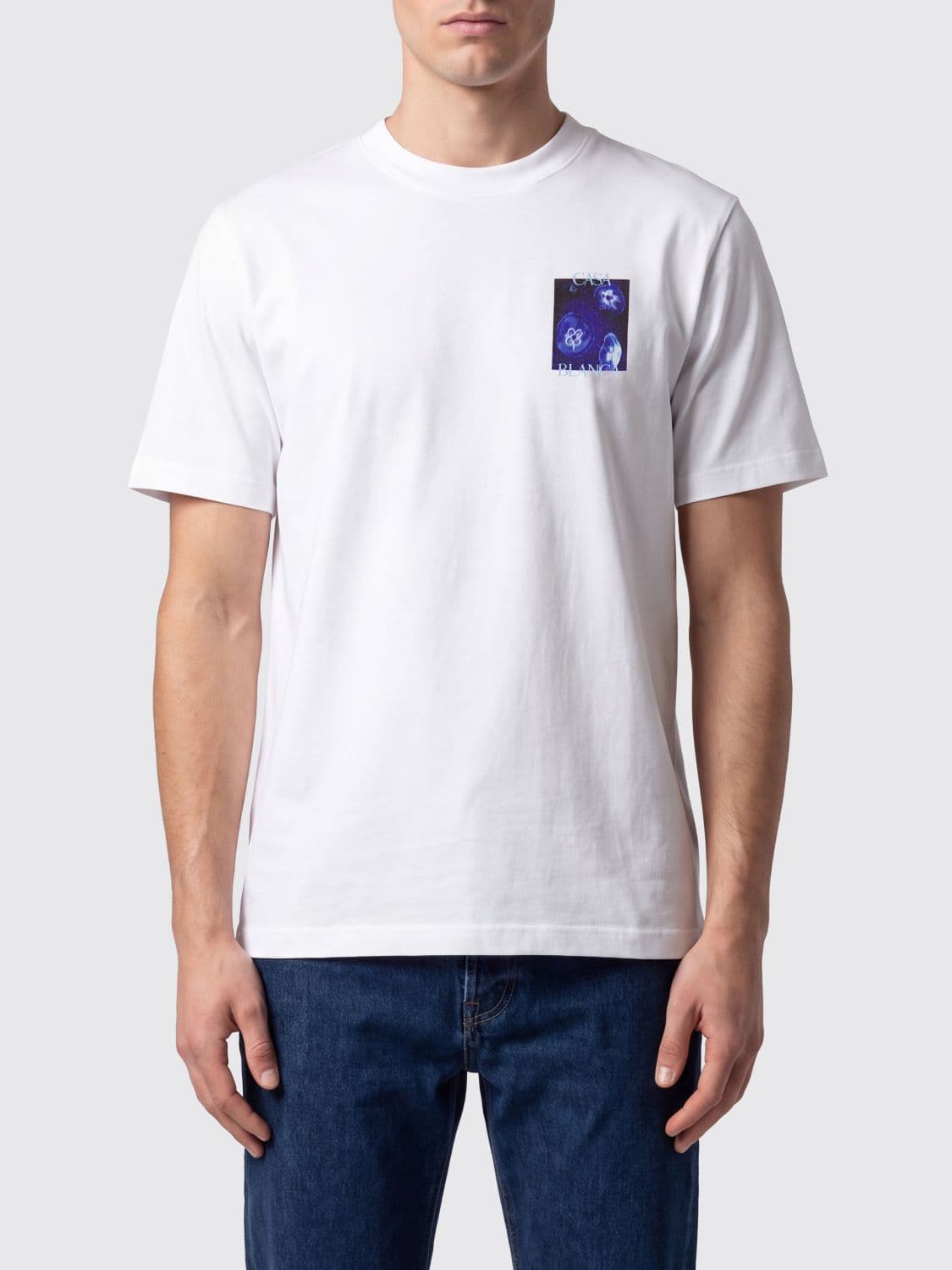 Casablanca Graphic Print Organic Cotton Crew-Neck T-Shirt