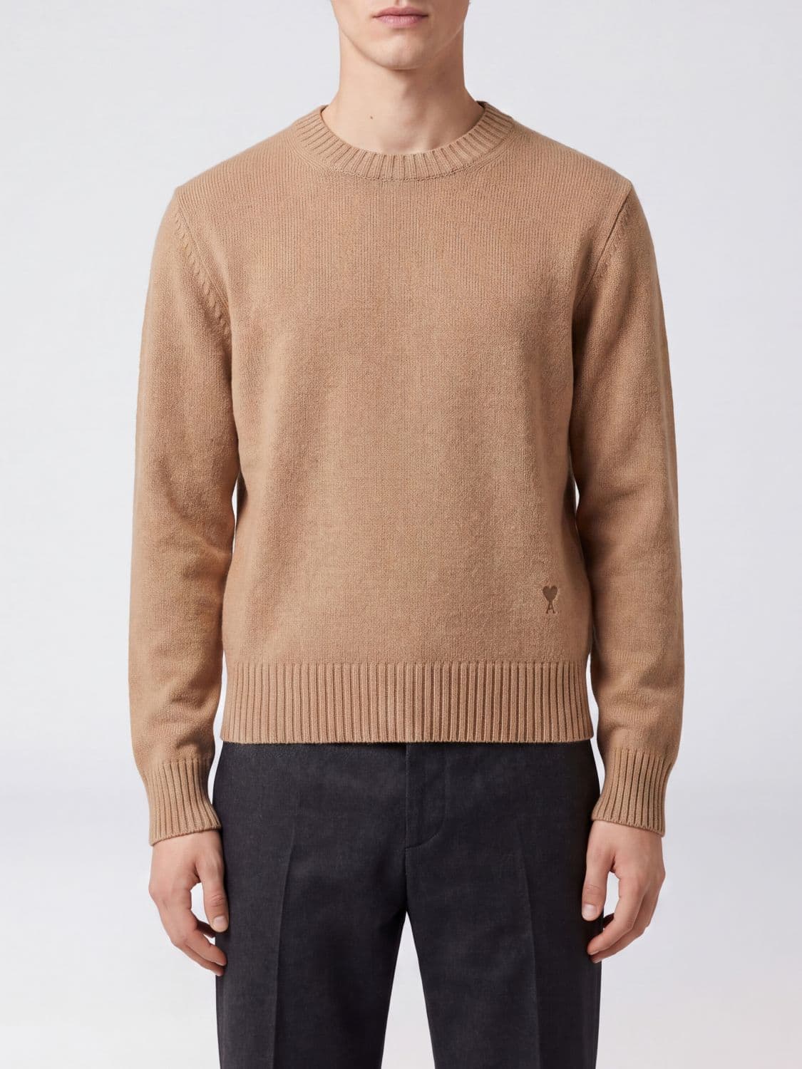 Ami Paris Sweater Men color Camel