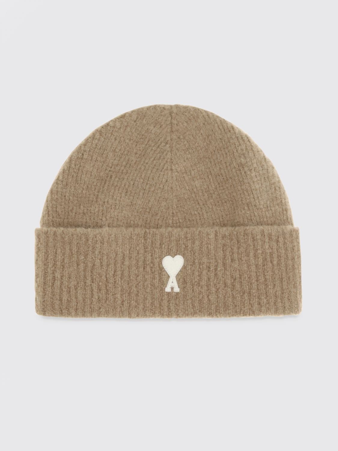 Ami Paris Wool and Alpaca Blend Beanie Hat with Embroidered Logo · OS