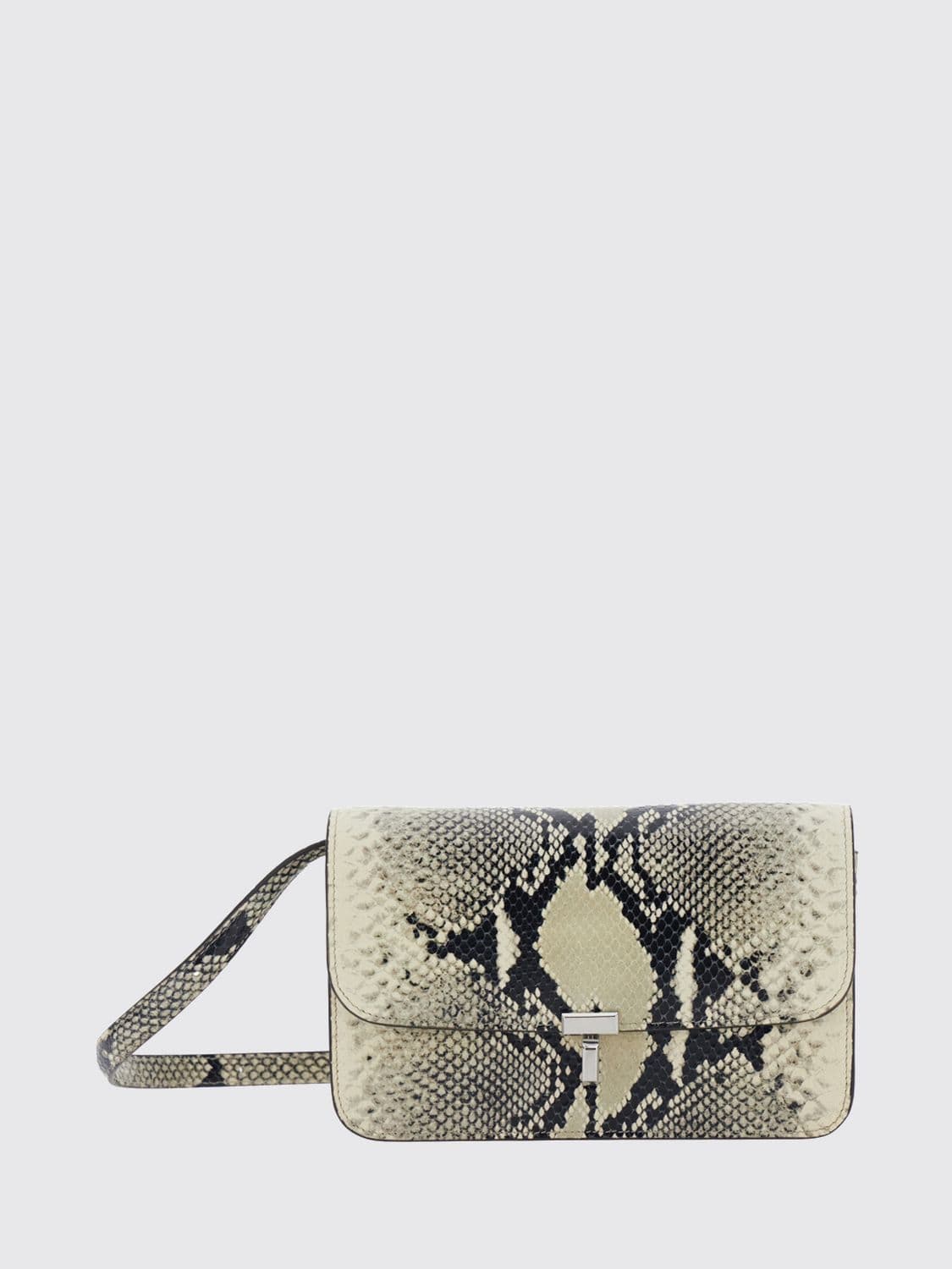 Toteme T-Lock Mini Crossbody Bag in Python-Effect Leather with Logo