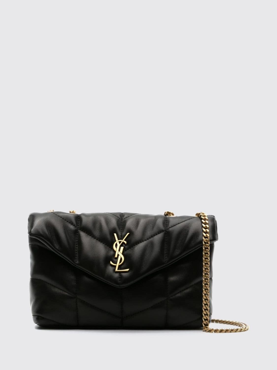 Saint Laurent Puffer Matelassé Lambskin Mini Bag with YSL Monogram