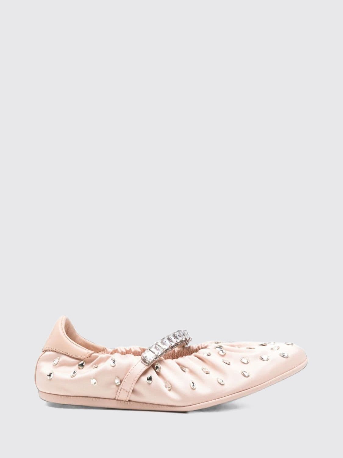 Jimmy Choo Jade Crystal-Embellished Satin Mary Jane Ballet Flats