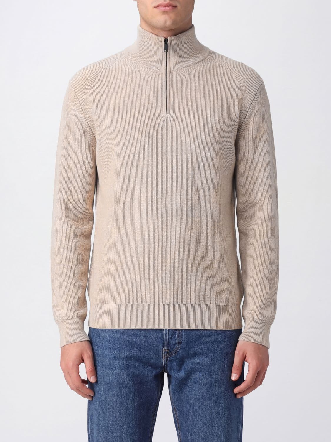 Brioni Half-Zip Turtleneck Jumper in Cashmere and Wool Blend