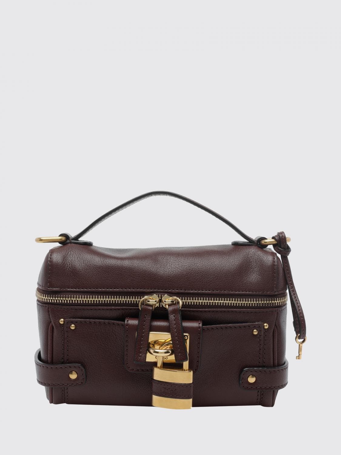 Chloé Paddington Mini Smooth Leather Handbag with Padlock and Strap · OS