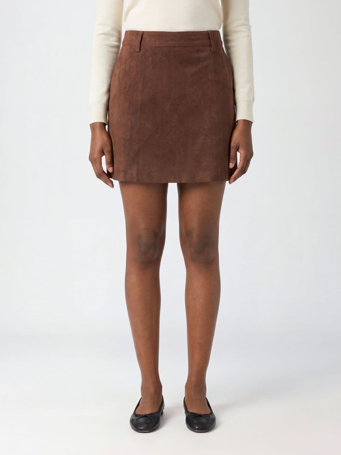 Dunst High-Waisted Suede-Effect Technical Fabric Pencil Mini Skirt
