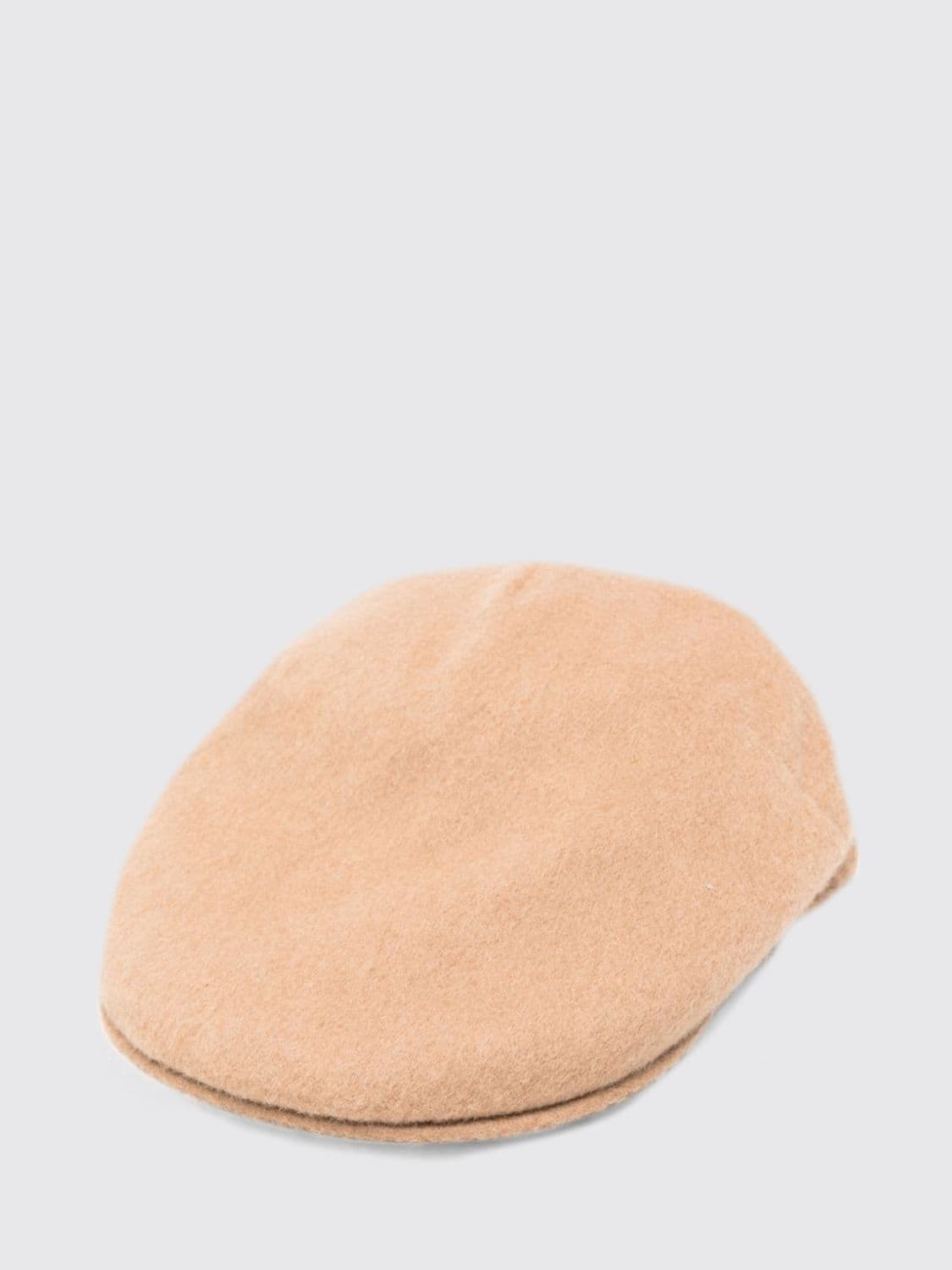Borsalino Camel Hair Beret with a Logo Plaque