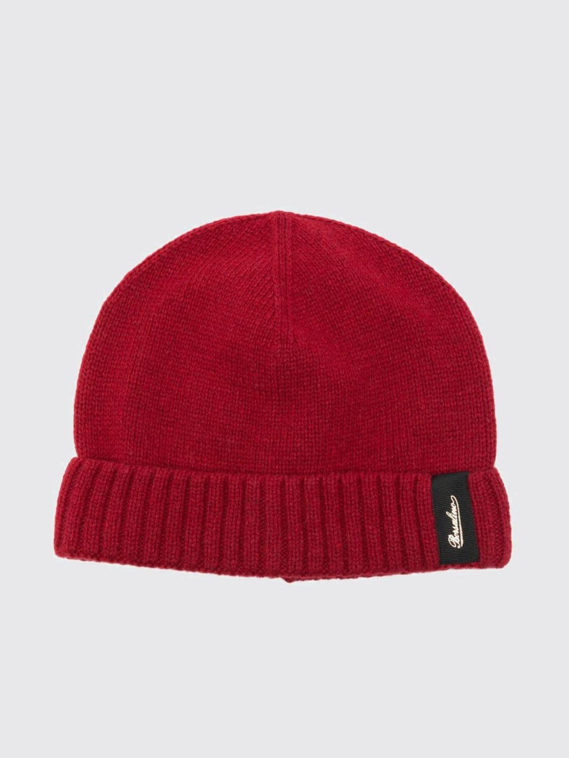 Borsalino Cashmere Beanie Hat with Cuffed Brim and Logo Patch · OS