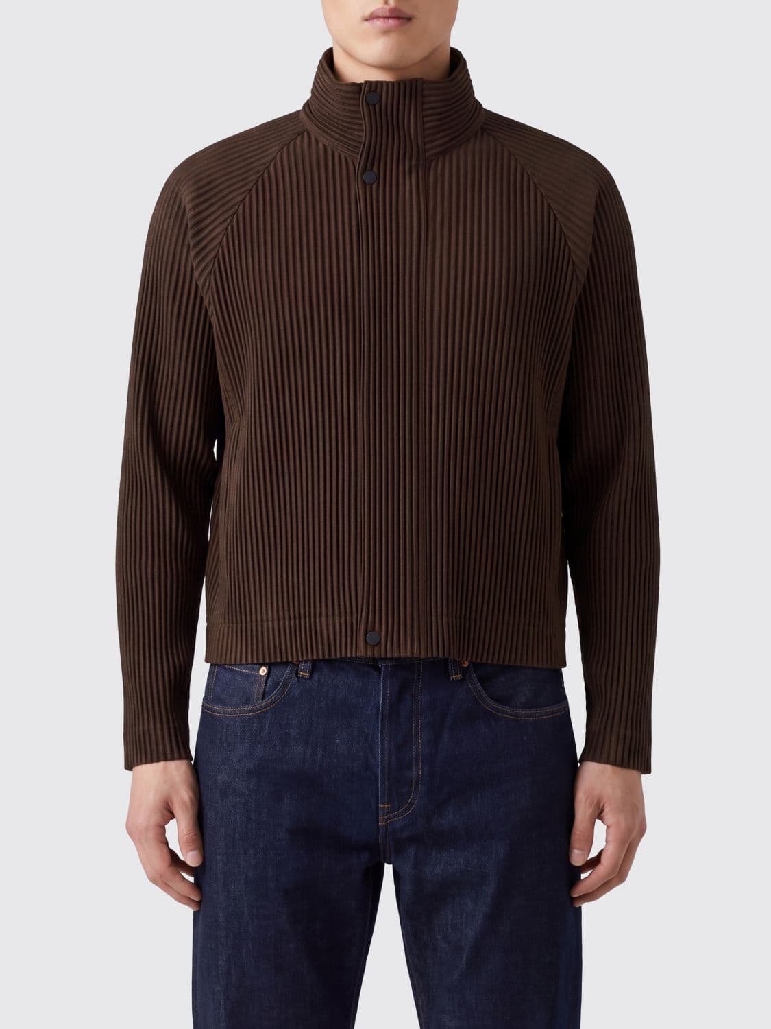 Homme Plisse' Issey Miyake High-Neck Pleated Technical Fabric Cardigan Homme Plissé Issey Miyake