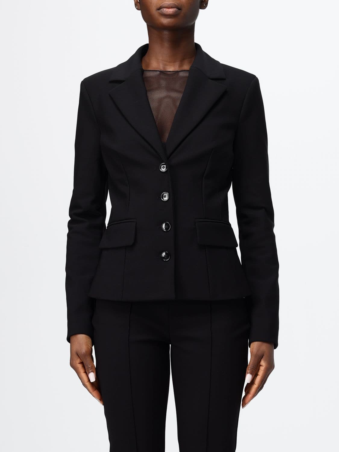 Elisabetta Franchi Long Robe Coat in Pure Wool with a Waist Belt