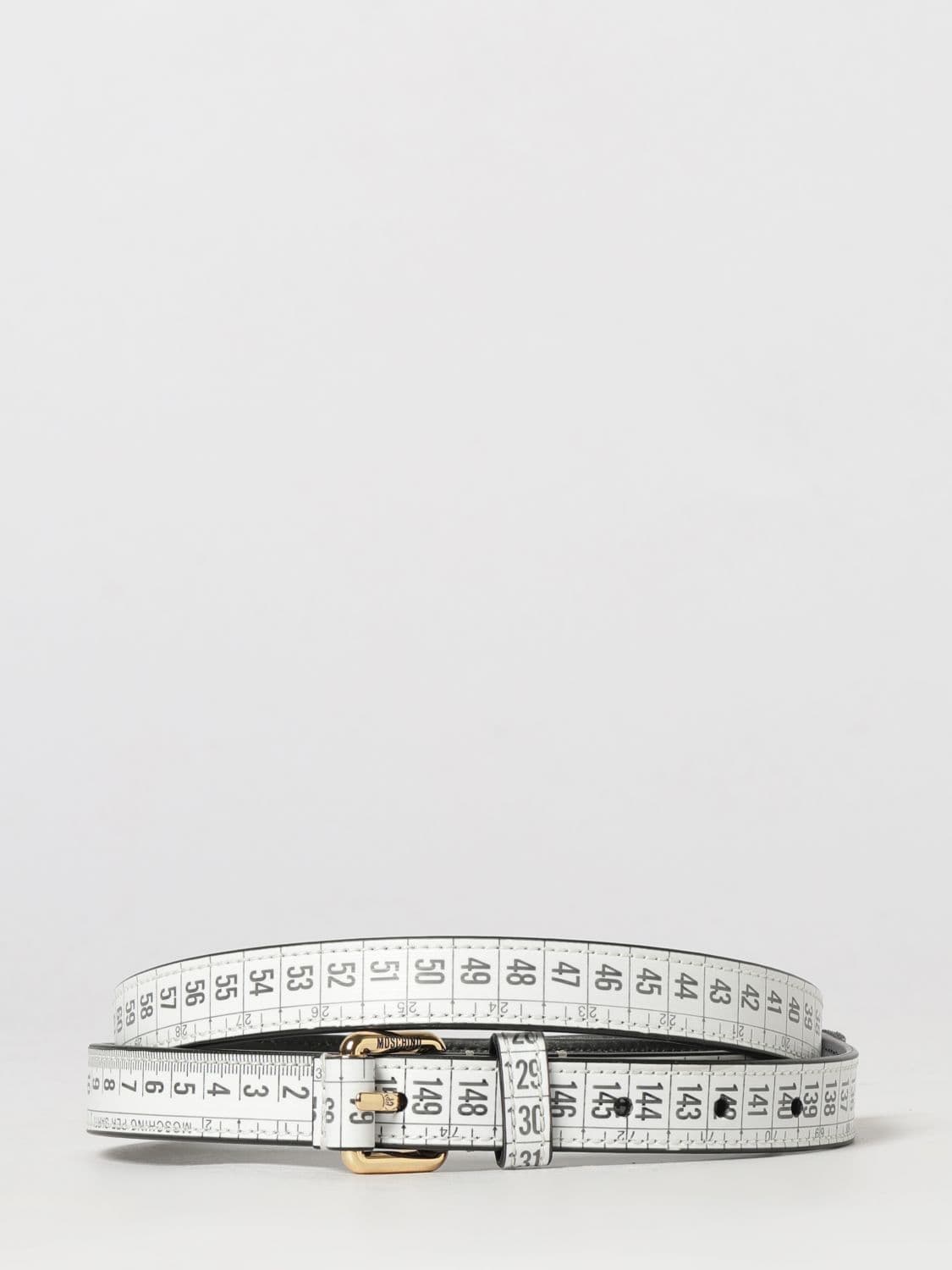 Moschino Couture Adjustable Synthetic Leather Belt with Graphic Print