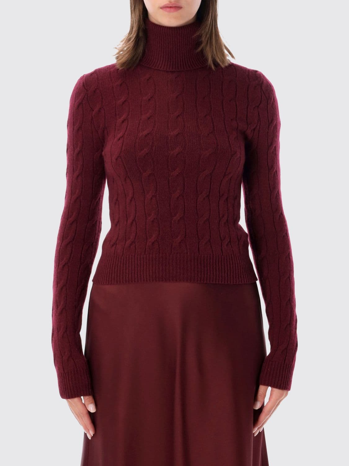 Ralph Lauren Slim Fit Turtleneck Jumper in Pure Cashmere with Ribbed Trims