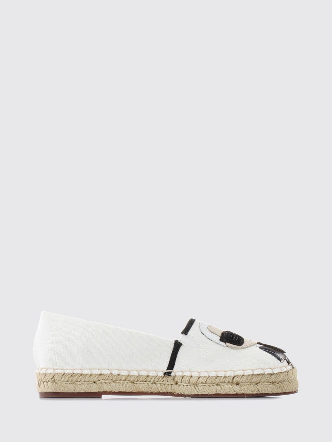 Karl Lagerfeld Graphic Print Canvas Espadrilles with Round Toe