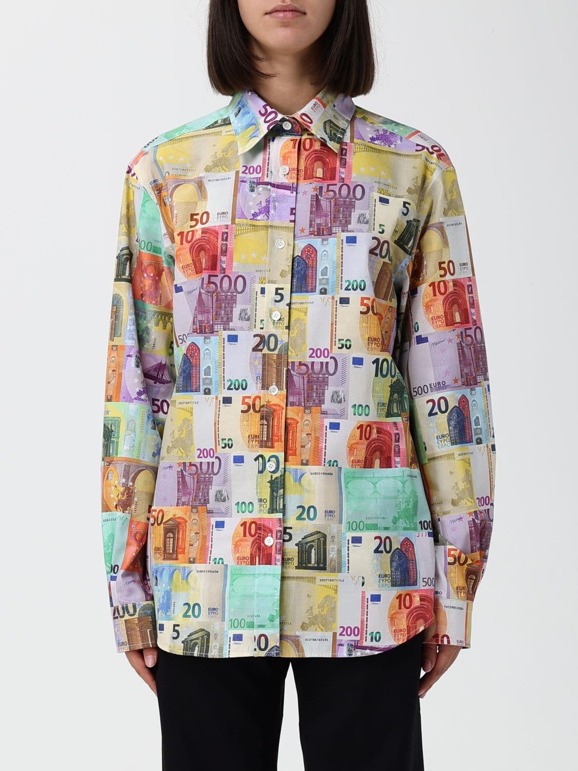 Moschino Couture Relaxed-Fit Cotton Shirt with All-Over Graphic Print