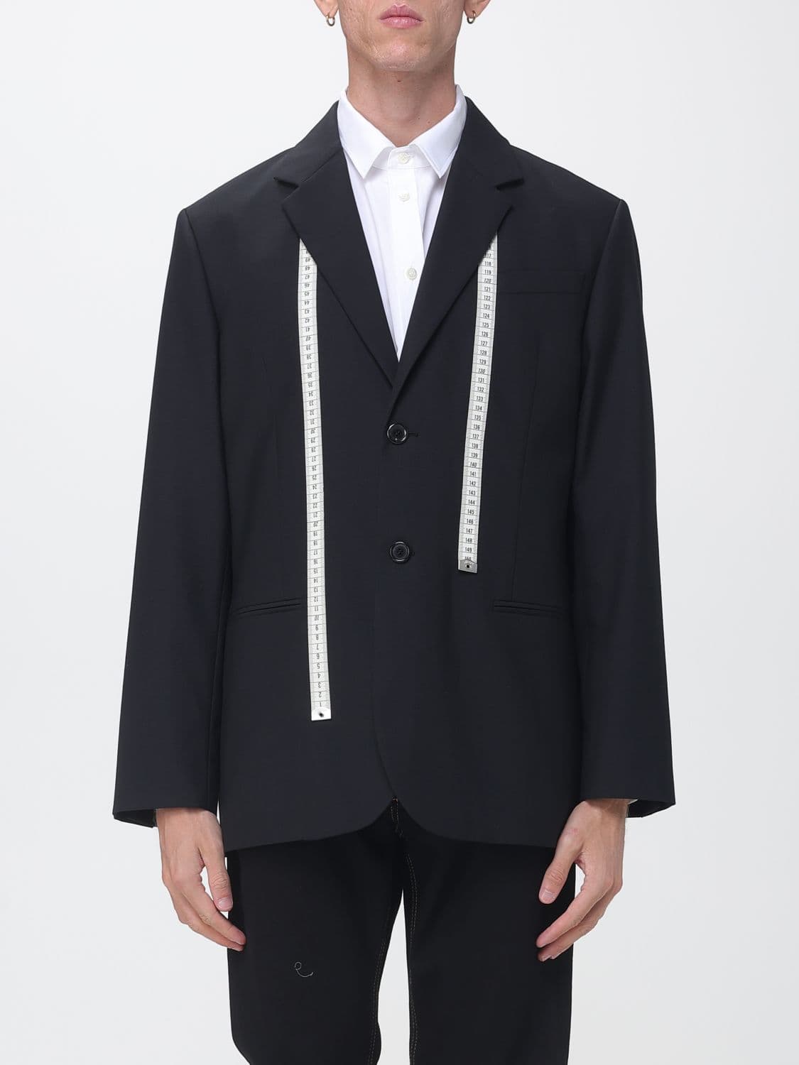 Moschino Couture Single-Breasted Virgin Wool Blazer with All-Over Graphic Print