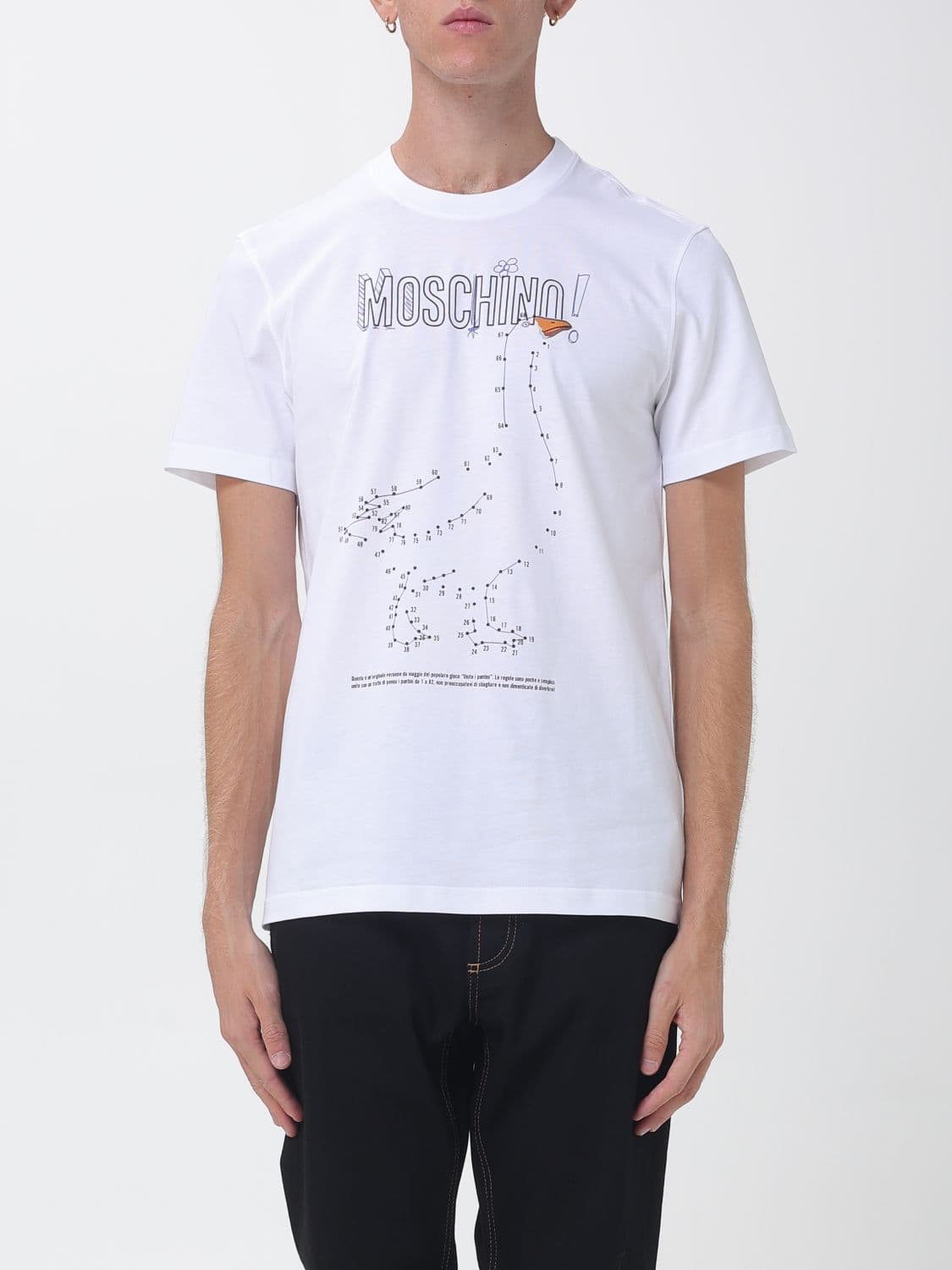 Moschino Couture Cotton T-Shirt with Contrasting Graphic Logo Print