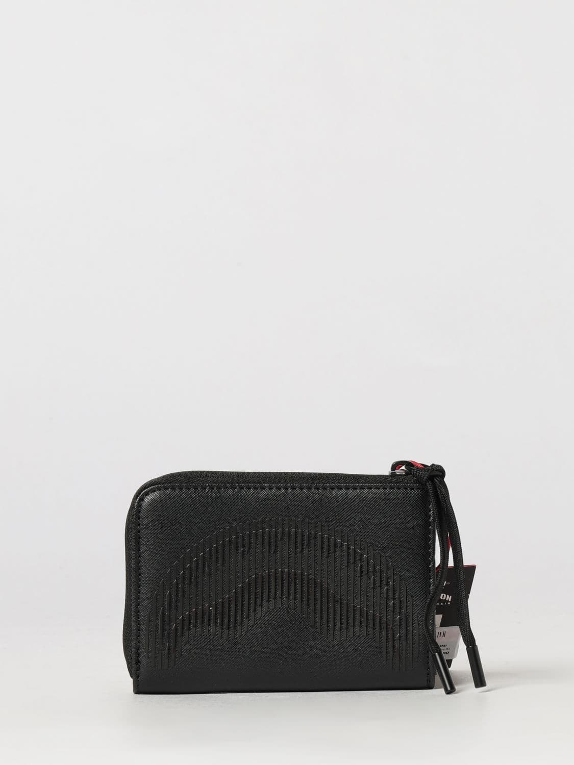 Sprayground PVC Card Holder with Zip and Tone-on-Tone Shark Logo