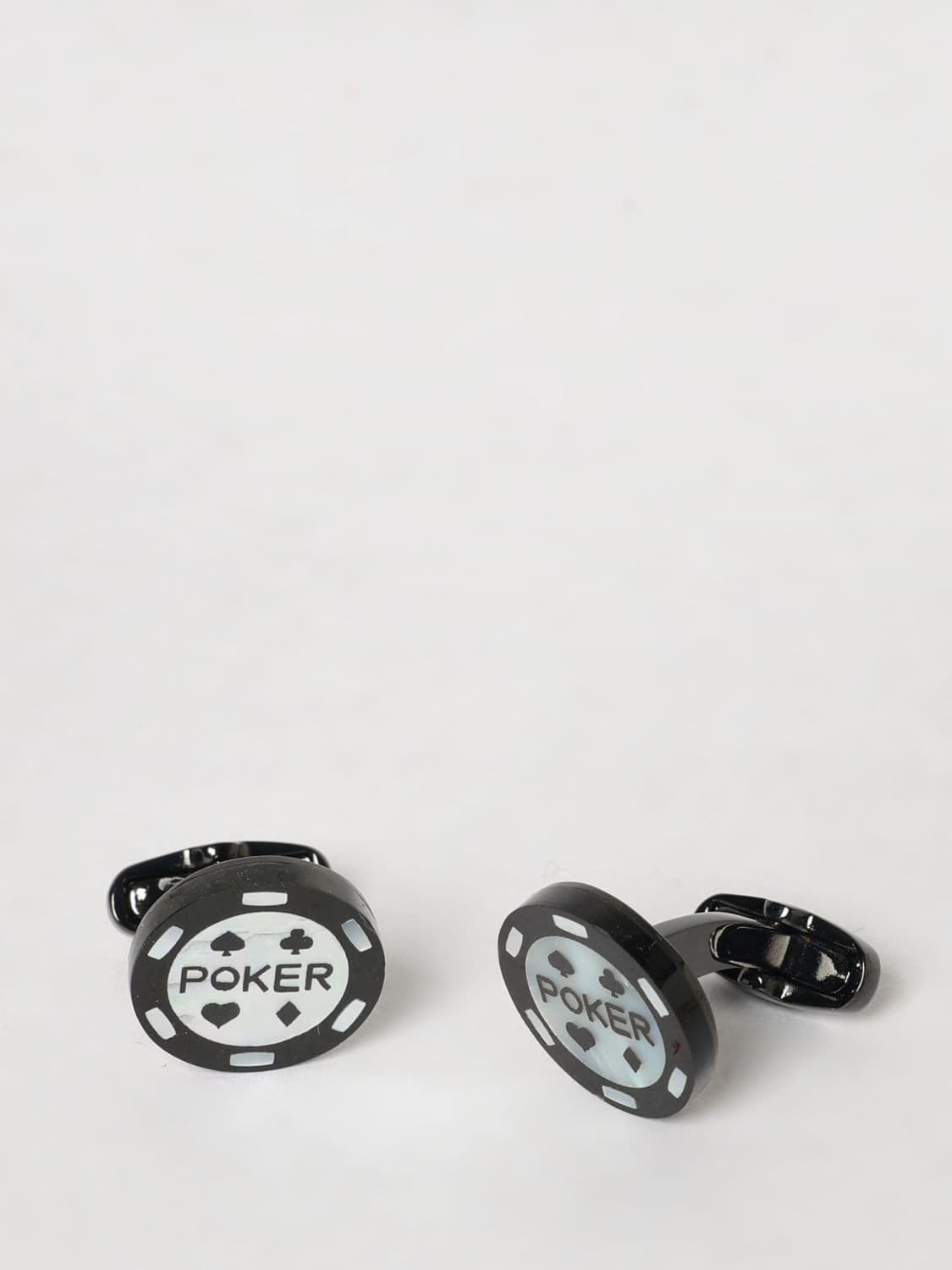 Paul Smith Round Enamelled Brass Cufflinks with Engraved Logo