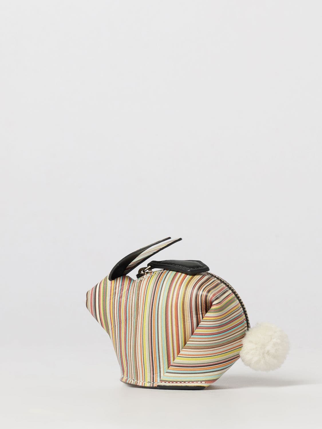 Paul Smith Animal-Shaped Striped Leather Wallet with Pompom · OS