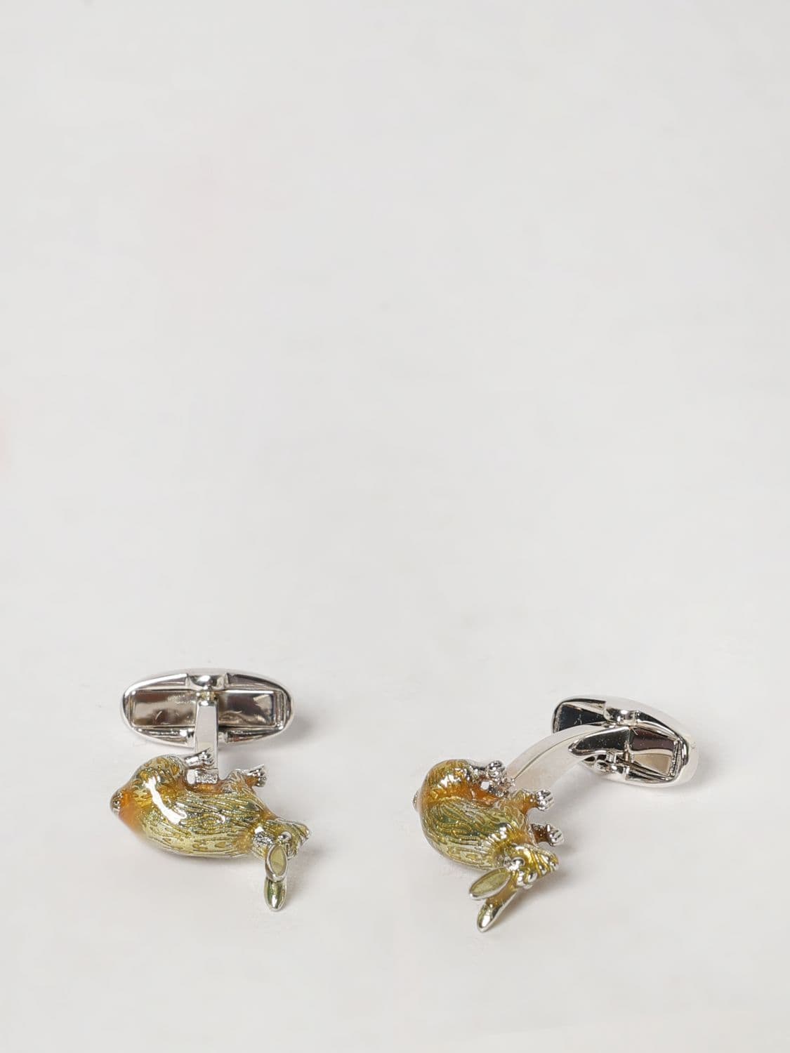 Paul Smith Animal-Shaped Two-Tone Enamelled Metal Cufflinks with Engraved Logo · OS