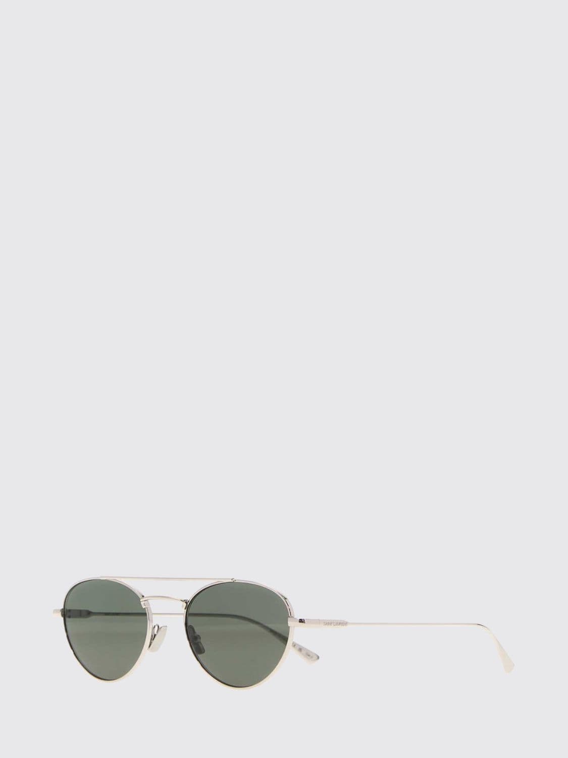 Saint Laurent Aviator Metal Sunglasses with Double Bridge and Lettering Logo · OS