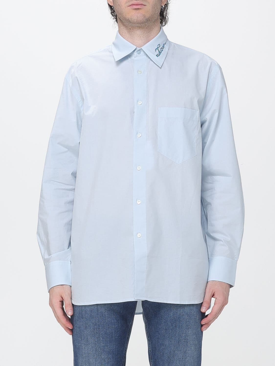 Paul Smith Slogan-Print Organic Cotton Poplin Shirt
