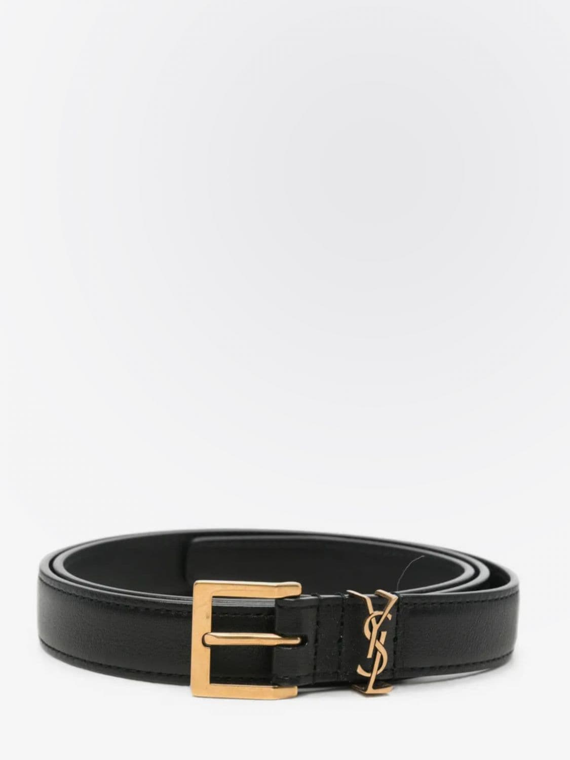 Saint Laurent Cassandre Slim Belt in Smooth Calfskin with Monogram