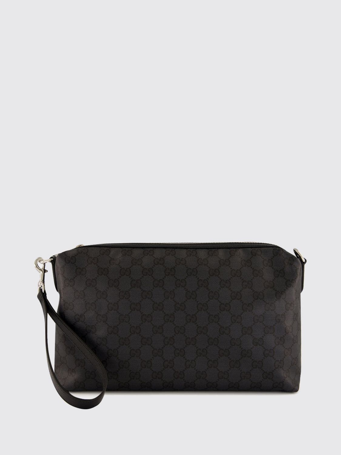 Gucci Coated Cotton Pouch with GG Monogram and Removable Wrist Strap · OS