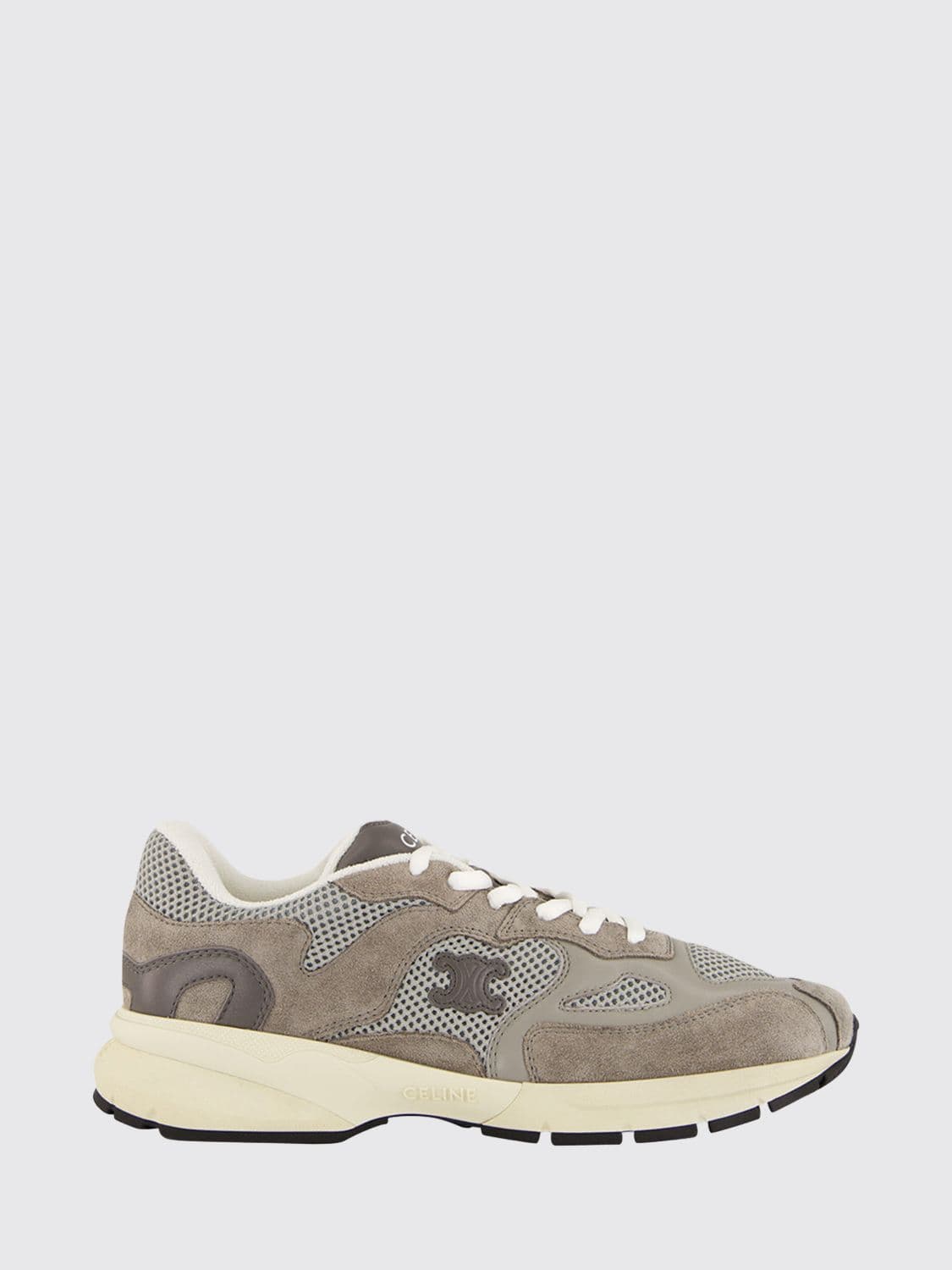 Celine Low Top Sneakers in Mesh and Suede with Monogram Pattern