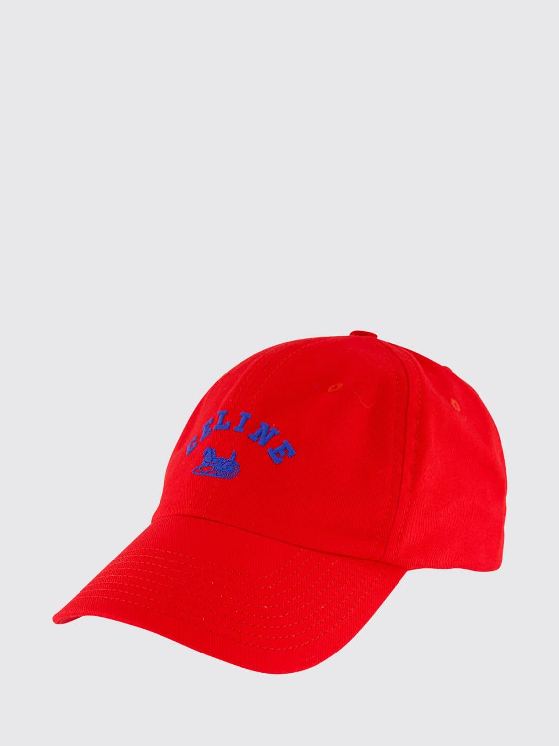 Celine Cotton Baseball Cap with Contrasting Embroidered Logo