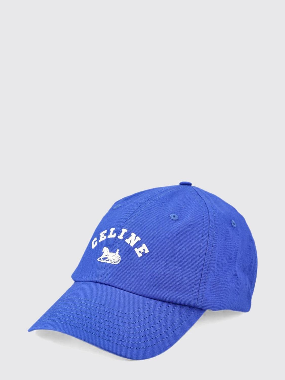 Celine Cotton Baseball Cap with Contrasting Embroidered Logo