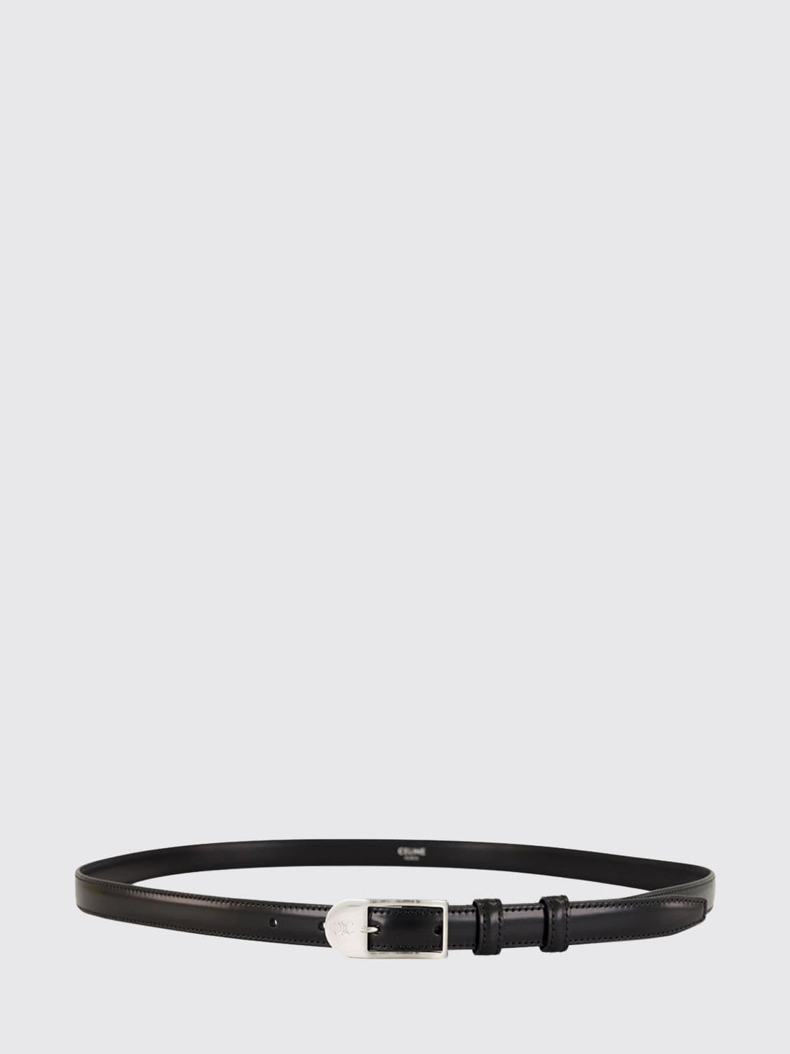 Celine Smooth Cowhide Leather Belt with Triomphe Pin Buckle