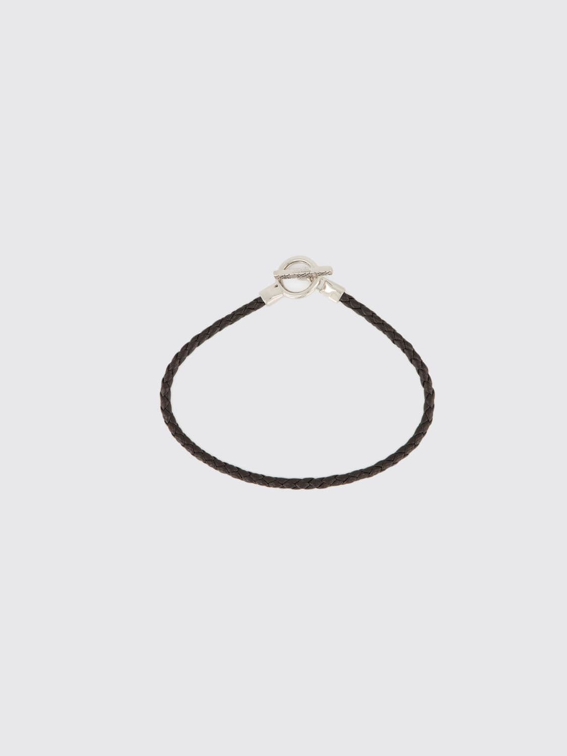 Bottega Veneta Woven Nappa Bracelet with Silver Clasp · S