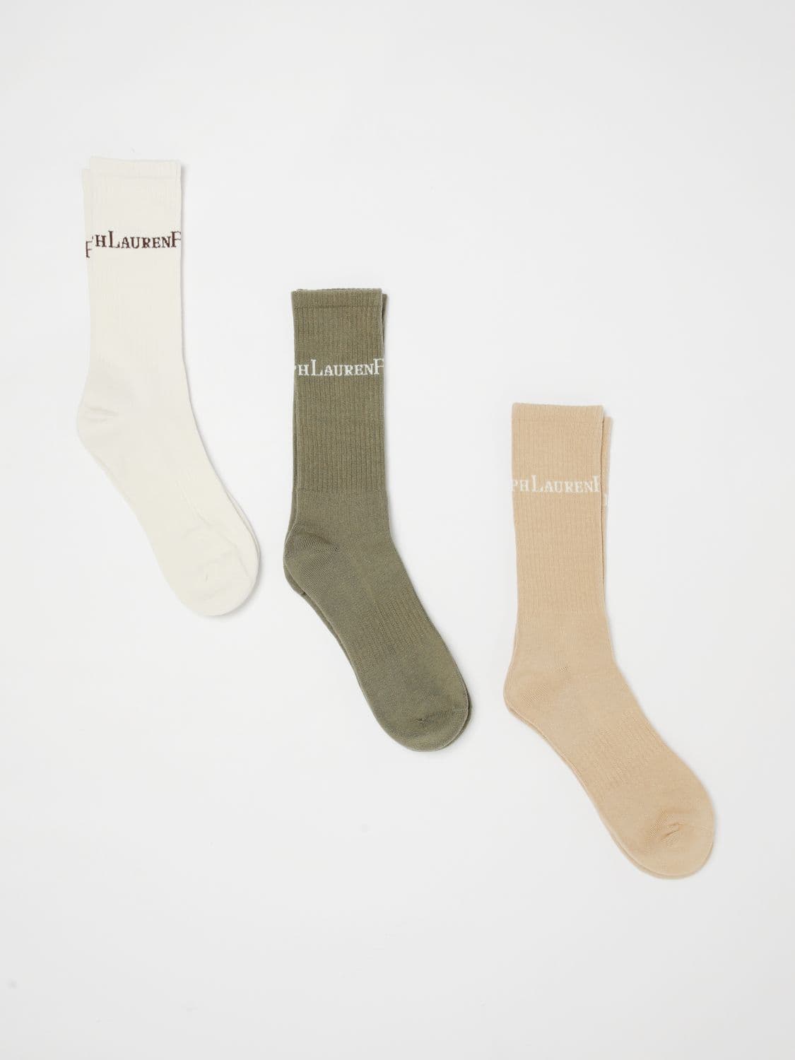 Polo Ralph Lauren Set of 3 Pairs of Ribbed Stretch-Cotton Socks with Jacquard Logo