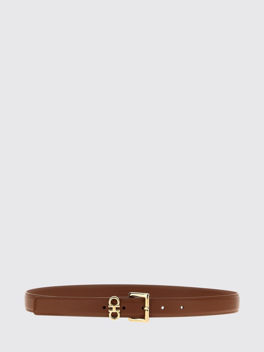 Ferragamo Double Gancini Adjustable Smooth Calfskin Leather Belt