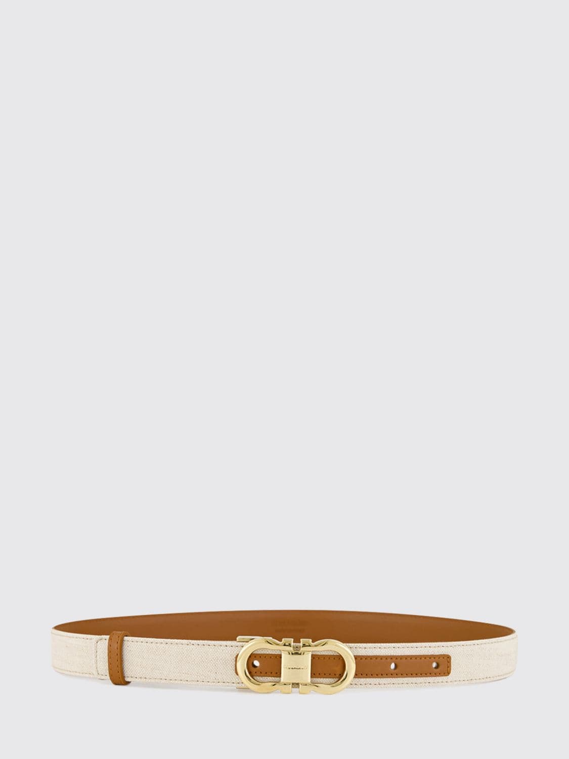 Ferragamo Gancini Adjustable Canvas Belt with Monogram Buckle