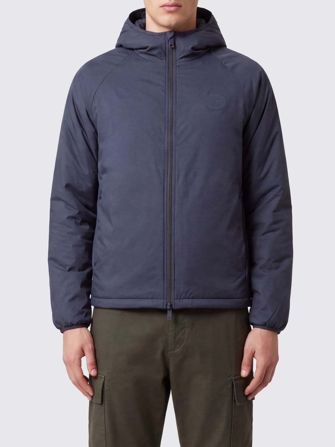 Burberry Hooded Nylon Windbreaker Jacket with EKD Logo