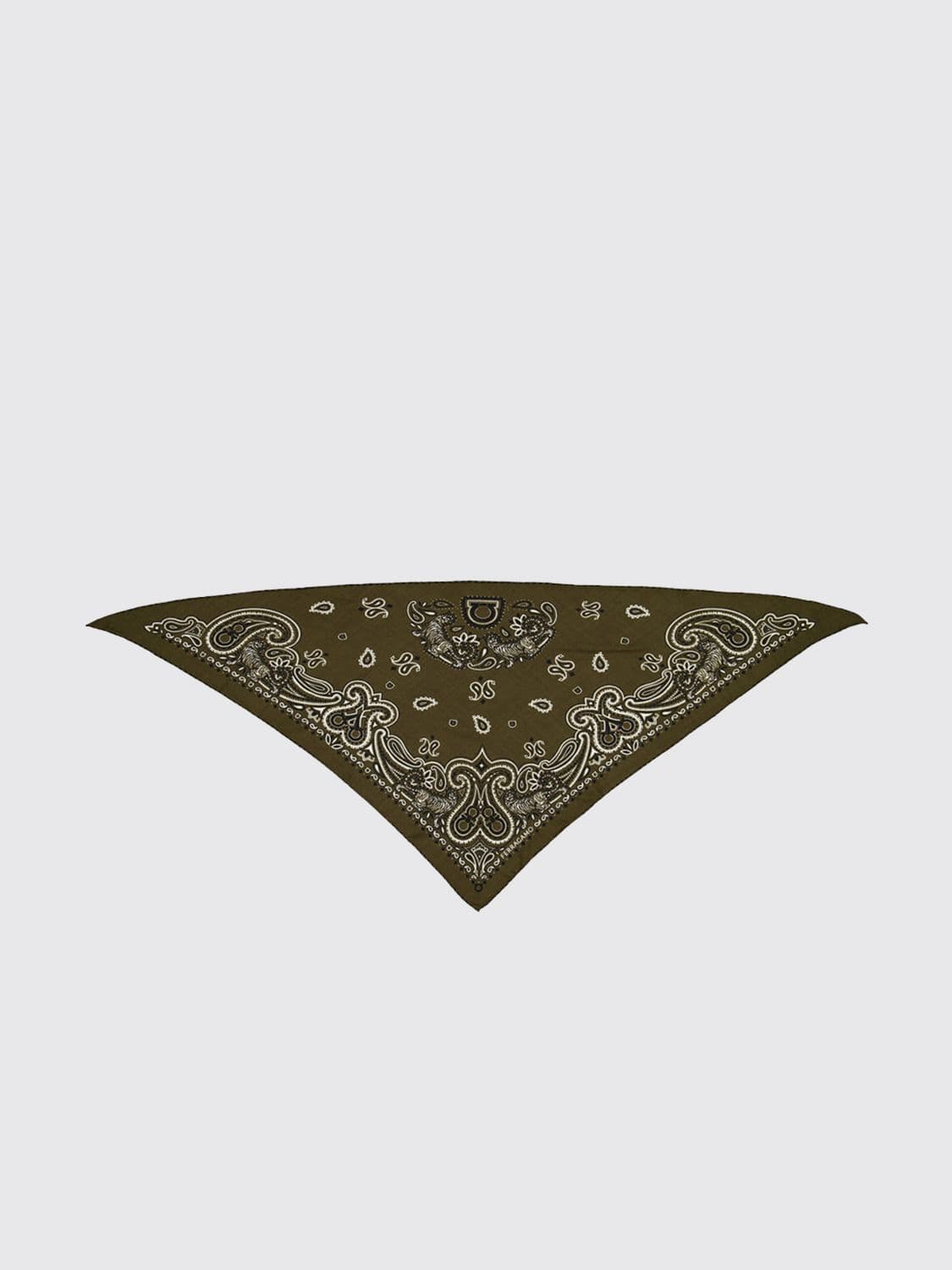 Ferragamo Arabesque Cashmere and Wool Triangle Scarf with Logo · OS