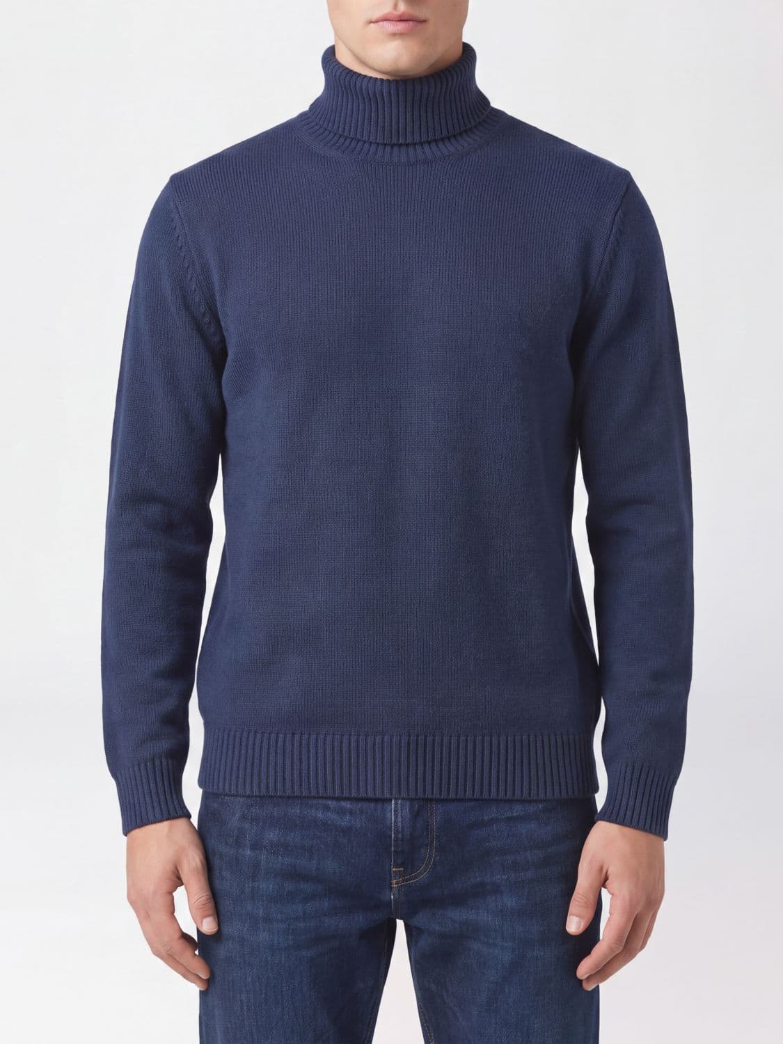 Ballantyne Pure Merino Wool Turtleneck Jumper with Ribbed Trims