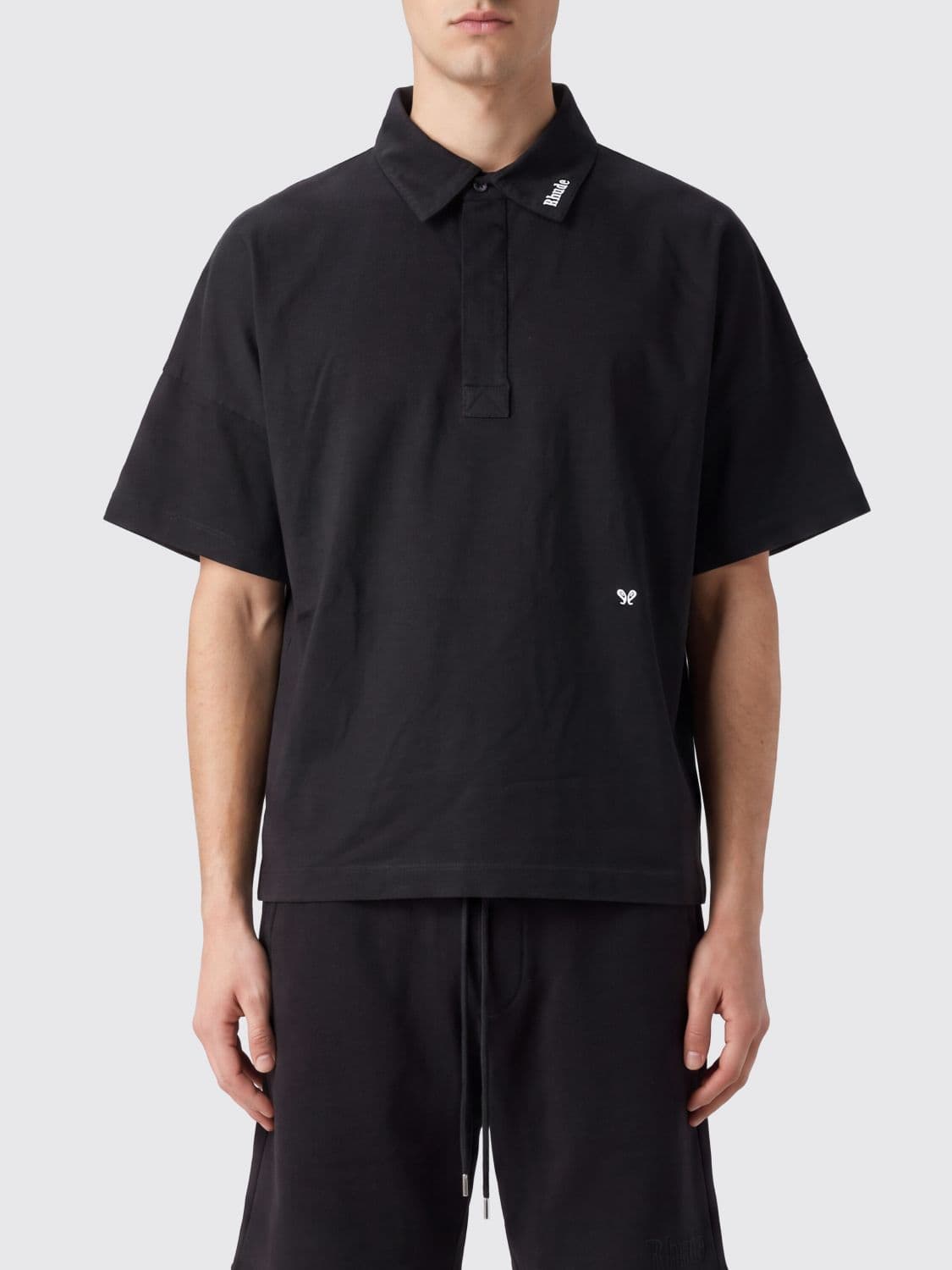 Rhude Relaxed Fit Cotton Polo Shirt with Dropped Shoulders
