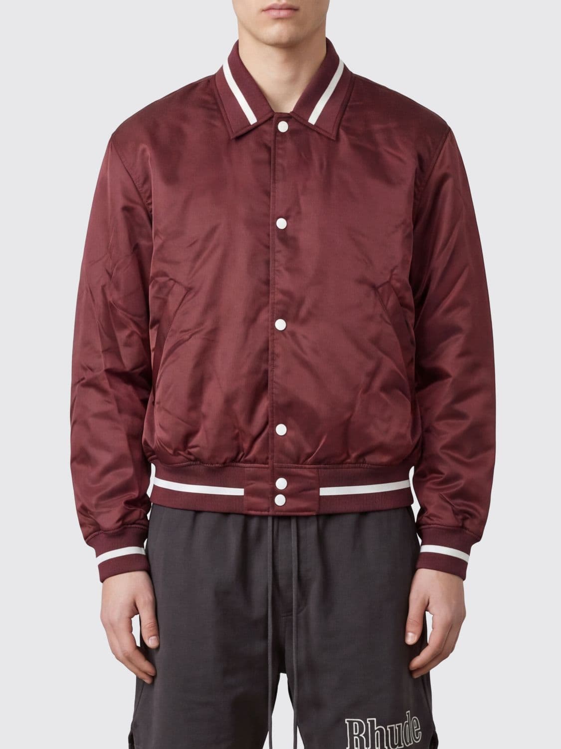 Rhude Water-Repellent Nylon Bomber Jacket with Contrast Piping