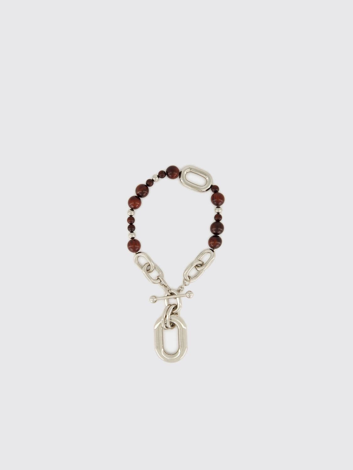 Rabanne Brass and Wood Necklace with Charm · OS