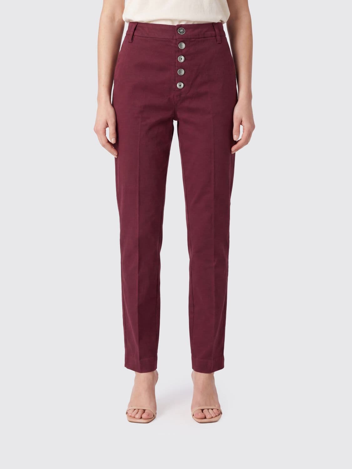 Dondup Nima Slim Fit Cropped Stretch-Cotton Trousers